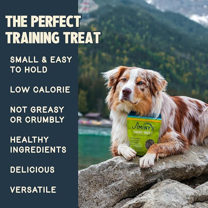 Jiminy's Chewy Cricket Dog Training Treats, Chewy, Low Calorie, Hypoallergenic, Made in USA, 6oz, Sweet Potato & Pea (Pack of 3)
