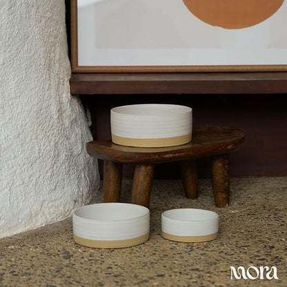 Mora Ceramic Pet Bowl Size Large - Food/Water Dish for Large Dogs, Cats, Great Dane, Mastiff, ect. 50oz or 8 Cups - Basic Bowls for Your Large Dog or Cat, Mix and Match for a Set - Oat