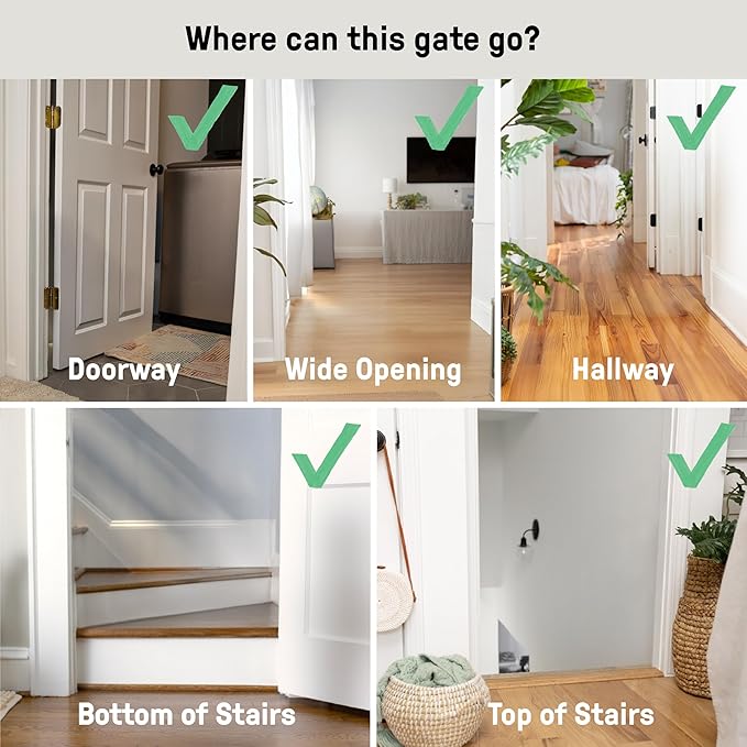 Ingenuity Decorative Extra Tall Baby Gate & Dog Gate, 28.5"-48" Wide, 36" Tall, Hardware or Pressure Mounted, Install on Top or Bottom of Stairs, Banister, or Doorway - White