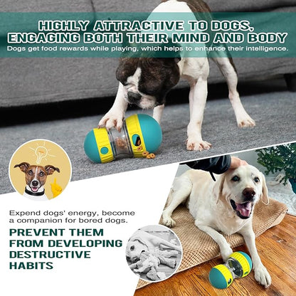BSISUERM Dog Puzzle Toy Adjustable Treat Dispensing Ball Food Dispenser Tough Slow Feeder Puppy Enrichment Training Toy Pet Interactive Chase Toys for Small Medium Large Dogs to Keep Them Busy, Green