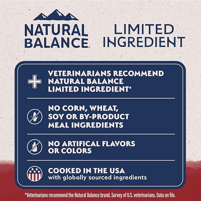 Natural Balance Limited Ingredient Reserve Grain Free Sweet Potato & Bison Dry Dog Food for Adults, Sensitive Stomach, 12 lb (Pack of 1)