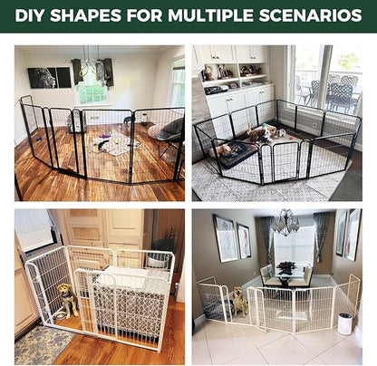 FXW Homeplus Unleashed Indoor Dog Playpen - Stress-Free and Safe Play, Heavy Duty 45 Inch 32 Panels Dog Pen for Large Dogs, White│Patented