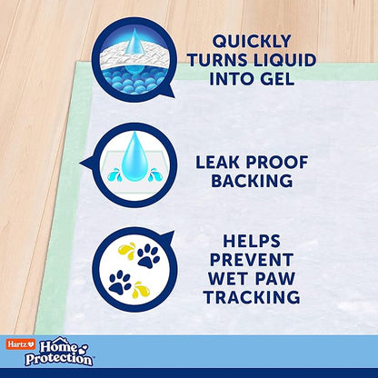 Hartz Home Protection Super Absorbent Odor Eliminating No Leaks Dog Pads,50 Count (Pack of 3)
