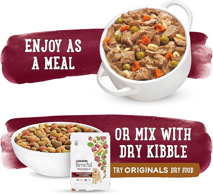 Beneful Purina Gravy Wet Dog Food, Prepared Meals Beef Stew - (8) 10 oz. Tubs (Pack of 2)