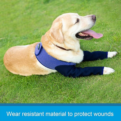 Coodeo Dog Recovery Sleeves, Cone Collar Alternative, Abrasion Resistant Dog Recovery Suit, Washable 2.5mm Thick and Waterproof, Pet Wounds Prevent Licking, Biting (Purple, S)