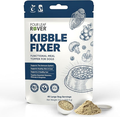 FOUR LEAF ROVER Kibble Fixer - Freeze-Dried Dog Food Topper with Dog Probiotics and Digestive Enzymes - Supports Healthy Digestion and Immune Systems