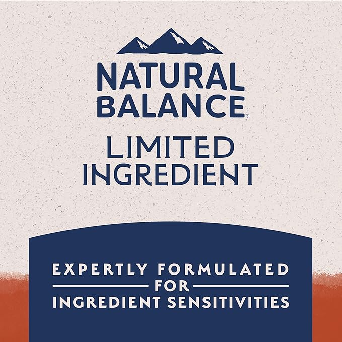 Natural Balance Limited Ingredient Adult Grain-Free Dry Dog Food, Salmon & Sweet Potato Recipe, Single Protein, Sensitive Stomach & Skin Support that is Vet Recommended, 24lb (Pk of 1)