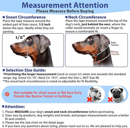 BARKLESS Soft Dog Head Collar, Patented Padded No Pull Head Halter, Training Nose Leash with Safety Link for Medium Large Dogs, Adjustable Muzzle Leash, Easy Control for Walking(Blue, M)