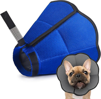 Hard & Heavy Plastic Dog Cone Collar Alternative for Medium Dogs (French Bulldog Dachshund), Adjustable Elizabethan Protective Cone for Healing, Comfortable Recovery Collar Cone of Shame Anti-Lick