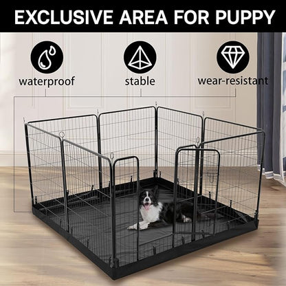 PJYuCien Dog Playpen Plus Storage Bag, 31.3" H 8 Panels Puppy Pen with Square Bottom, Heavy Duty Dog Fence for Puppies/Small Dogs