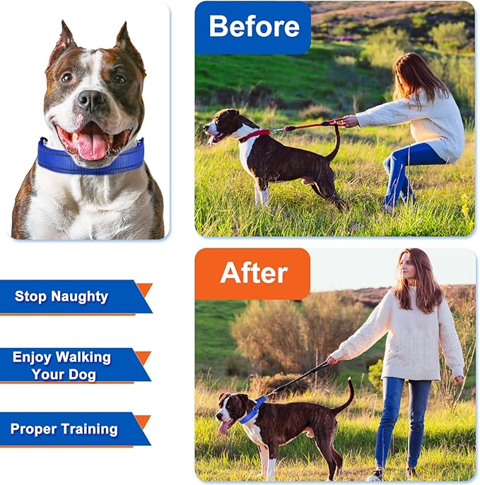 Supet Dog Training Collar for Small Medium Large Dogs with Quick Release Buckle, Adjustable No Pull Dog Collar with Nylon Cover