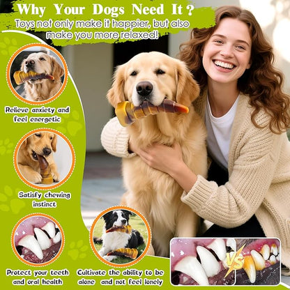 WOWBALA Dog Chew Toys for Aggressive Chewers, 2 Pack Indestructible Dog Toys for Large Dogs, Super Chewer Pet Toy for Large Medium Small Breed