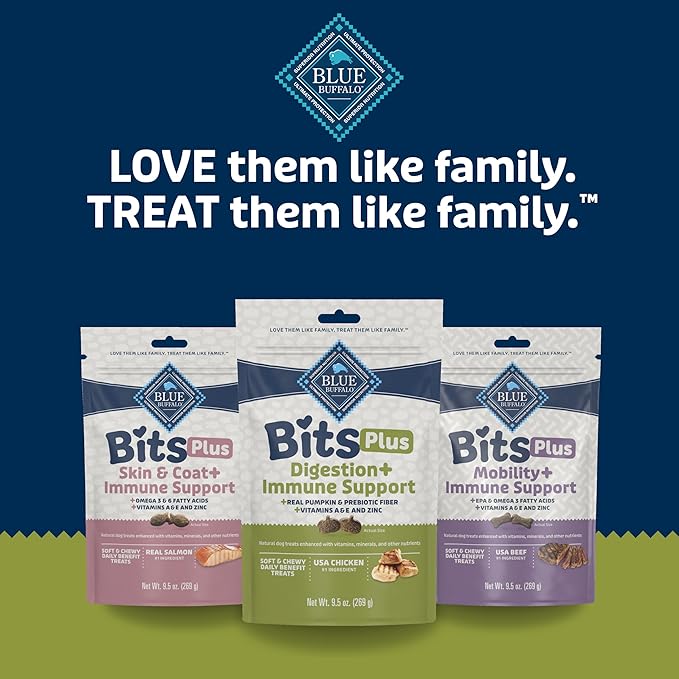 Blue Buffalo Blue Bits Plus Digestion and Immune Support Dog Treats, Chicken, 9.5-oz. Bag (Pack of 2)
