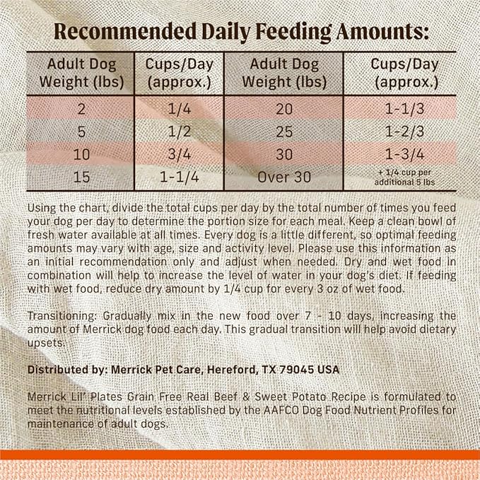 Merrick Lil’ Plates Premium Grain Free Dry Dog Food For Small Dogs, Real Texas Beef And Sweet Potato Kibble - 4.0 lb. Bag