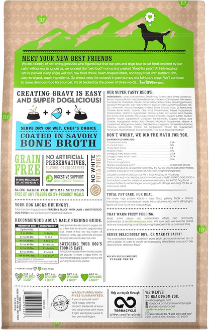 I AND LOVE AND YOU Baked and Saucy Dry Dog Food - Lamb + Sweet Potato - Prebiotic + Probiotic, Real Meat, Grain Free, No Fillers, 10.25lb Bag