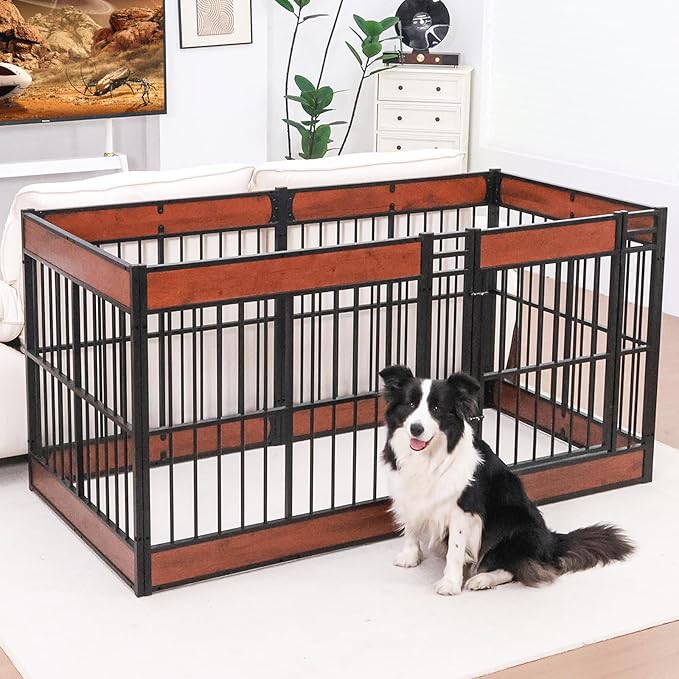 Dog Playpen, 31.5" Height Dog Pen Indoor, Heavy Duty, Safe and Sturdy, Furniture Style Puppy Pen