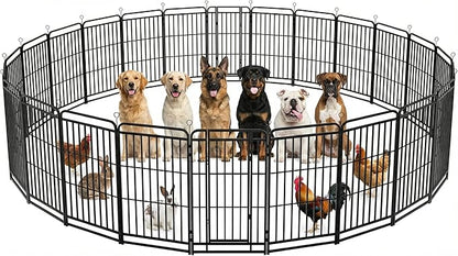 Dog Playpen Outdoor 24 Panels 47'' Rustproof Metal Dog Fence with Gate Small Medium Portable Large Dog Play Pen 54FT 212 Sq.ft for RV Camping, Trips, Play Yard
