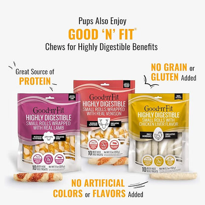 Good ‘n’ Fun Triple Flavor Kabobs Chews for All Dogs, 24 Ounces, Treat Your Dog to Long-Lasting Chews Made from Beef Hide, Real Chicken, Pork Hide, Duck and Chicken Liver