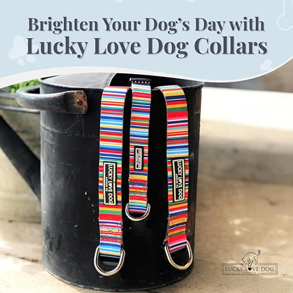 Lucky Love Dog - Adjustable Dog Collar with Easy Click Buckle for Large Ones, Durable, & Comfortable for Male & Female Dogs, Pet Collar for Puppies & Adult Dogs - Hippie, Large