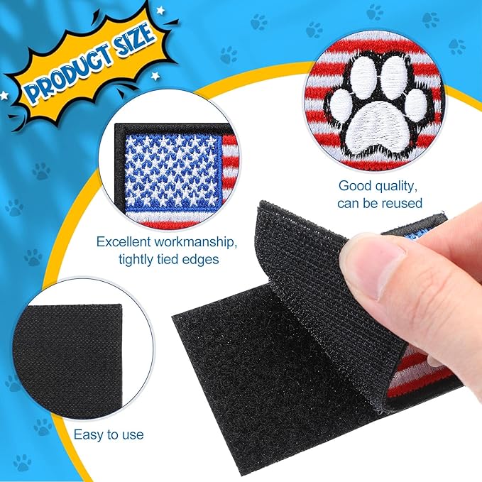 Chunyin 12 Pieces Dog Patches for Service Dog Vest Removable Tactical Harness Service Puppy Embroidered in Training Animal Working Puppy Patch for Vest Harnesses Collars Leashes