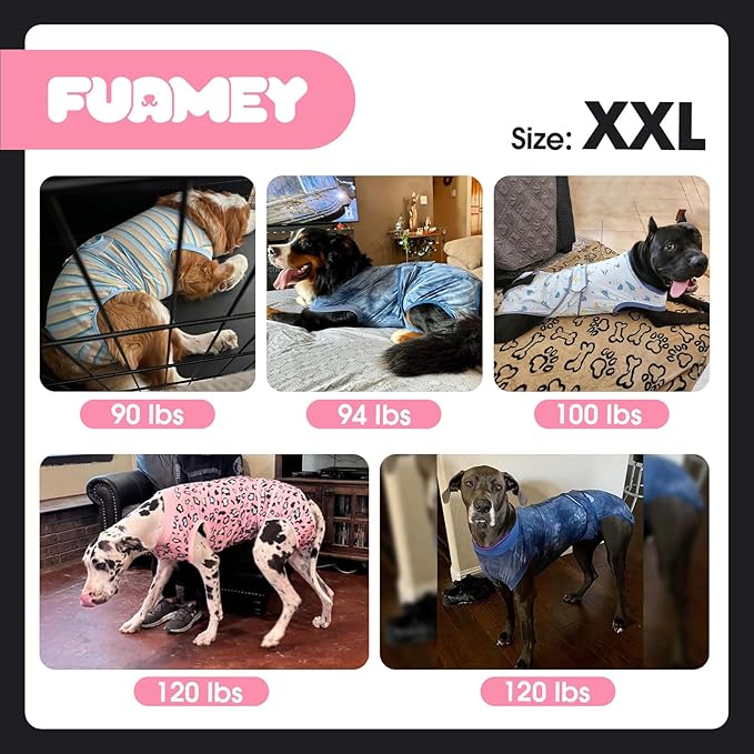 FUAMEY Recovery Suit for Dogs After Surgery,Soft Breathable Dog Bodysuit E-Collar & Cone Alternative Surgical Suit,Male Female Dog Neuter Spay Suits Anti Licking Wounds Onesie Blue Boat XXL