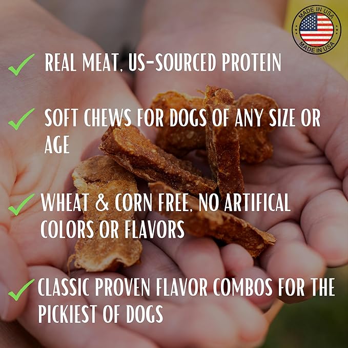 Loving Pets Soft Jerky Dog Treats – Real USA-Sourced Meat Dog Snacks for Training, Puppies & Everyday Reward – Soft, Chewy Dog Treats for Small, Medium & Large Dogs – Wheat & Corn Free