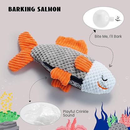 Nocciola Octopu Crinkle Squeaky Dog Toys for Aggressive Chewers, Durable Stuffed Plush Rope Tug Puppy Toy for Small, Medium Large Dogs, Octopus Fish Ocean Beach Summer, Dog Birthday Gifts