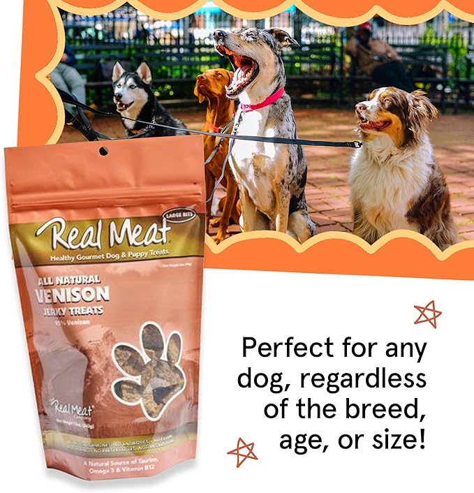 TRMC Real Meat Dog Treats - Two 12oz Bag of Bite-Sized Air-Dried Venison Jerky for Dogs - Grain-Free Jerky Treats Made up of 95% Free-Range, Grass Fed Venison - All-Natural Treats