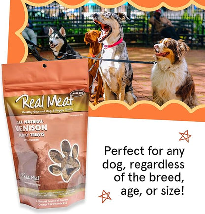 TRMC Real Meat Dog Treats - Three 12oz Bag of Bite-Sized Air-Dried Venison Jerky for Dogs - Grain-Free Jerky Dog Treats Made up of 95% Free-Range, Grass Fed Venison - All-Natural Dog Treats