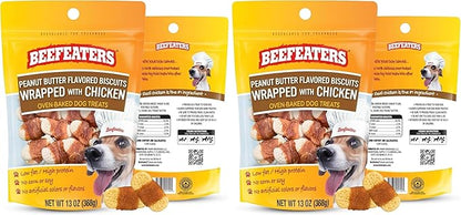Beefeaters Peanut Butter Biscuits Wrapped with Chicken Dog Treat, 13oz (Pack of 2)