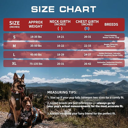 AUROTH Tactical Dog Harness for Large Dogs No Pull Adjustable Pet Harness Reflective K9 Working Training Easy Control Pet Vest Military Service Dog Harnesses Red L