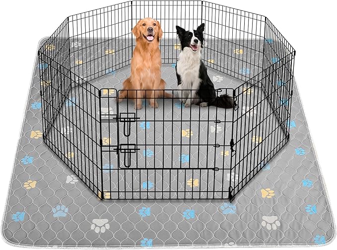 Aitmexcn Washable Puppy Dog Pee Pad, 2PCS 100% Waterproof Whelping Training Mat for Puppy/Senior Dog, Fast Drying Reusable Puppy Pads for Indoor, Outdoor and Car Travel- 36x41'' Llight Gray