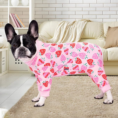 Surgery Recovery Suit for Small Dogs, Onesie for Surgery Female Dogs, Small Dogs Pajamas Long Sleeve, Abdominal Wound Bandages Surgical Suit, Dog Cat Recovery Suit for Shedding Skin Disease