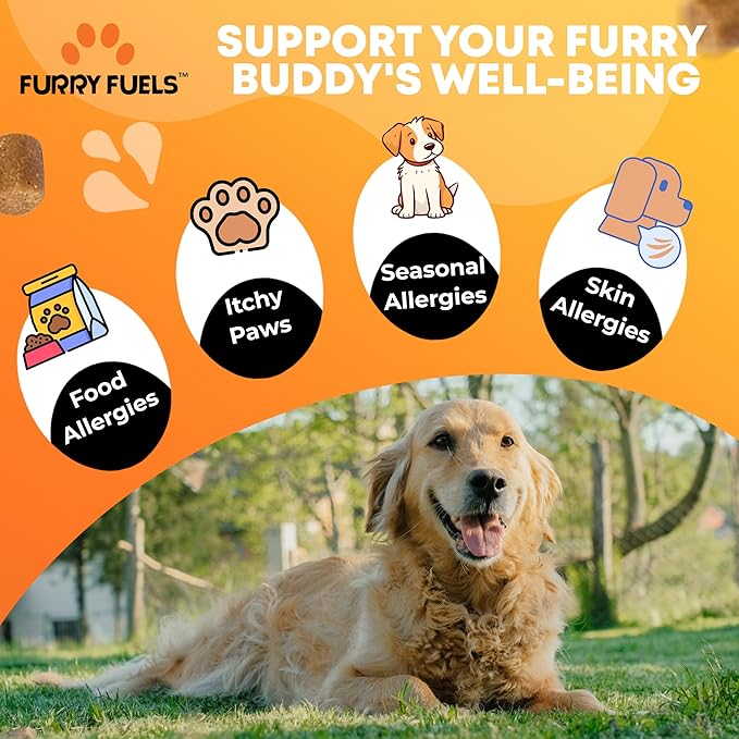 Dog Allergy Relief - 120 Count - Dog Allergy Chews Dog Itching Skin Relief for Seasonal Allergies - 10-in-1 Soft Dog Anti Itch Relief for Dogs Probiotics for Skin & Coat Supplement - Chicken Flavor