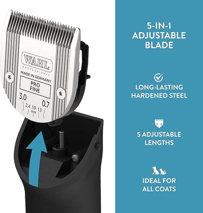 Wahl Professional Animal 5-in-1 Adjustable Blade Arco, Bravura, Chromado, Creativa, Figura, and Motion Pet, Dog, and Horse Clippers - Fine (2179-301) (Pack of 2)