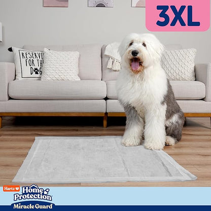 Hartz Miracle Guard Dog and Puppy Dog Pads Max Absorbency 24 Hour Use Odor Eliminating No Leaks, 3XL Size 20 Count