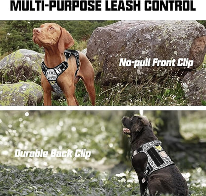 AUROTH Tactical Dog Harness for Large Dogs No Pull Adjustable Pet Harness Reflective K13 Working Training Easy Control Pet Vest Military Service Dog Harnesses