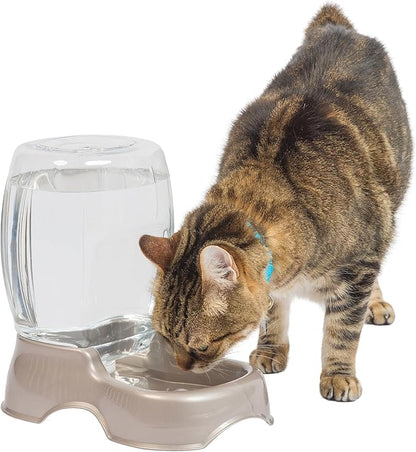 Petmate Pet Cafe Cat and Dog Water Dispenser - Water Bowl for Cats and Dogs, USA Made, .75 GAL, Pearl Tan