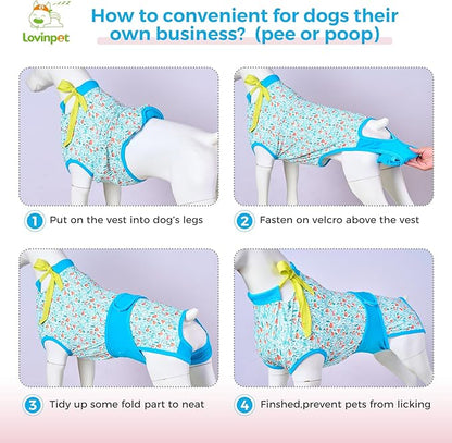 LovinPet Surgery Suit for Dogs - Dog Surgery Recovery Suit Female & Male Anti-Licking Protection Full Body Coverage for Anti-Shedding