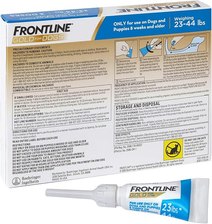 FRONTLINE Gold Flea & Tick Treatment for Medium Dogs Up to 23 to 44 lbs., Pack of 3