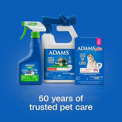 ADAMS Plus Flea and Tick Prevention Spot On for Cats, Kills Fleas & Ticks (Brown Dog/Deer Ticks), Kills and Repels Mosquitoes, Prevents Flea Infestations, 3-Month Supply, 3 Pack