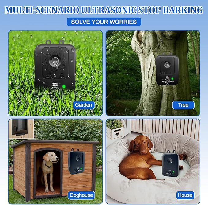 Anti Barking Devices Dog Barking Control Devices with 3 Modes Barking Deterrent Devices for Indoor and Outdoor Use Dog Behavior Training Barking Silencer Safe for Dogs and People