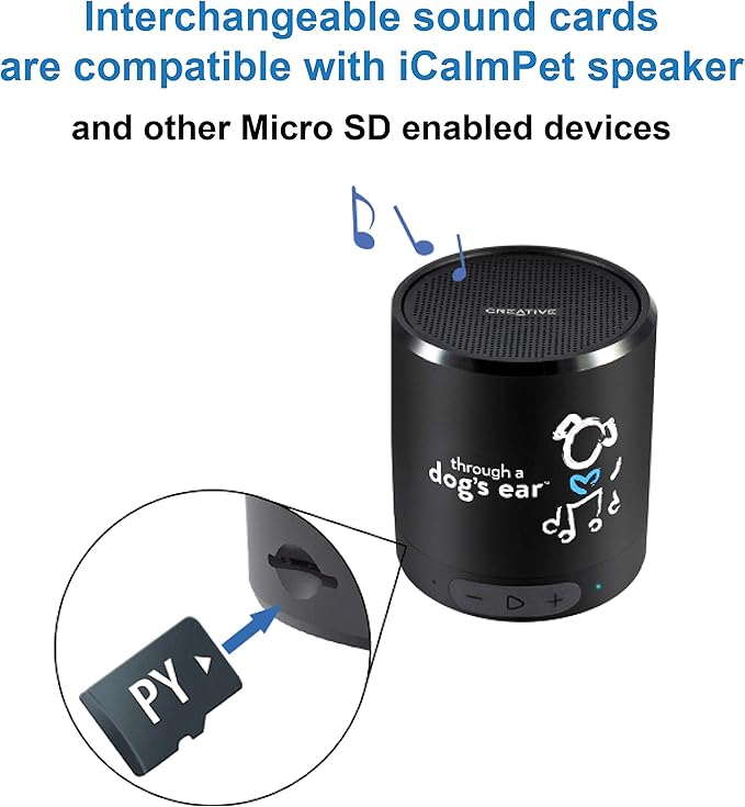 iCalmPet | Through a Dog's Ear: Calm Your Puppy | Micro SD Card | 3-hrs | Early Treatment of Noise Phobias and Sound sensitivities in Younger Canines