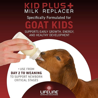 ANNUSO LIFELINE Kid Plus+ Milk Replacer, 25lb Bag - 23% Protein & 25% Fat - Enhanced with LifePulse for Added Support - Encourages Immunity, Digestion & Respiratory Health - Easy-Mix Powder