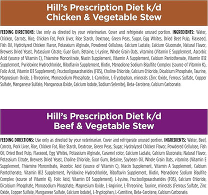 Hill's Prescription Diet k/d Kidney Care Starter Kit Variety Pack Dog Food, Veterinary Diet, 5.25 oz. Dry Food (2), 13 oz. Cans (2), 5.5 oz. Cans (4)