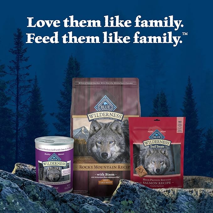 Blue Buffalo Wilderness Rocky Mountain Recipe Natural High-Protein Dry Food for Large Breed Dogs, Bison & Grain, 28-lb Bag