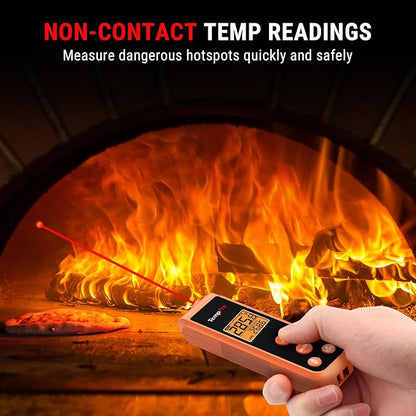 TempPro TP410 Infrared Thermometer Gun Non-Contact Laser Thermometer Gun for Cooking, Temperature Gun with Range -58℉~1022℉ for Pizza Oven Accessories, Griddle, HVAC, Engine(Previously ThermoPro)