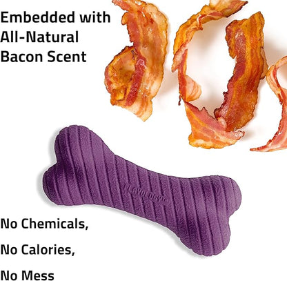 Playology Dog Toys | Dual Layer Bone Durable Chew Toy Bone for Dogs | Jumbo Bacon Scented Toy - Easy to Clean and Made from Non Toxic Materials