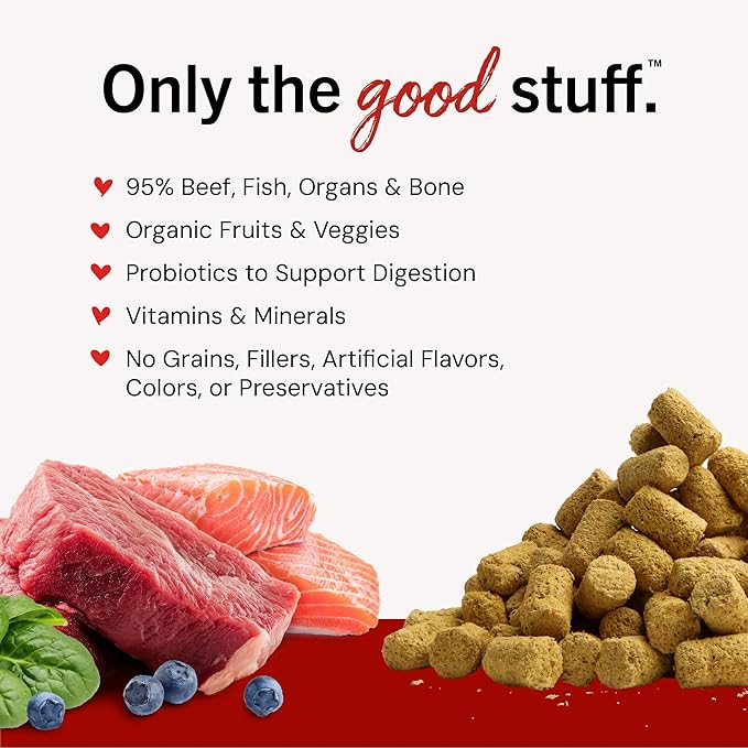 Stella & Chewy's Freeze-Dried Raw Surf & Turf Meal Mixers - Dog Food Topper and Mixer - Made with 95% Grass-Fed Beef & Wild-Caught Salmon - Perfect for Picky Eaters - Grain-Free - 18 oz