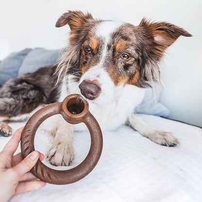Lumabone Ring Stuffer Durable Chew Toy for Aggressive Chewers, Real Beef, Made in USA, Small